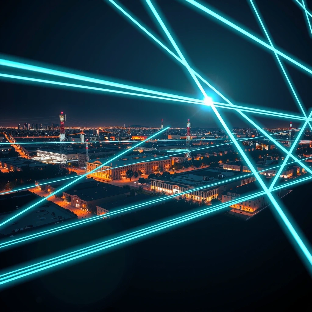 Rete di fibra ottica astratta